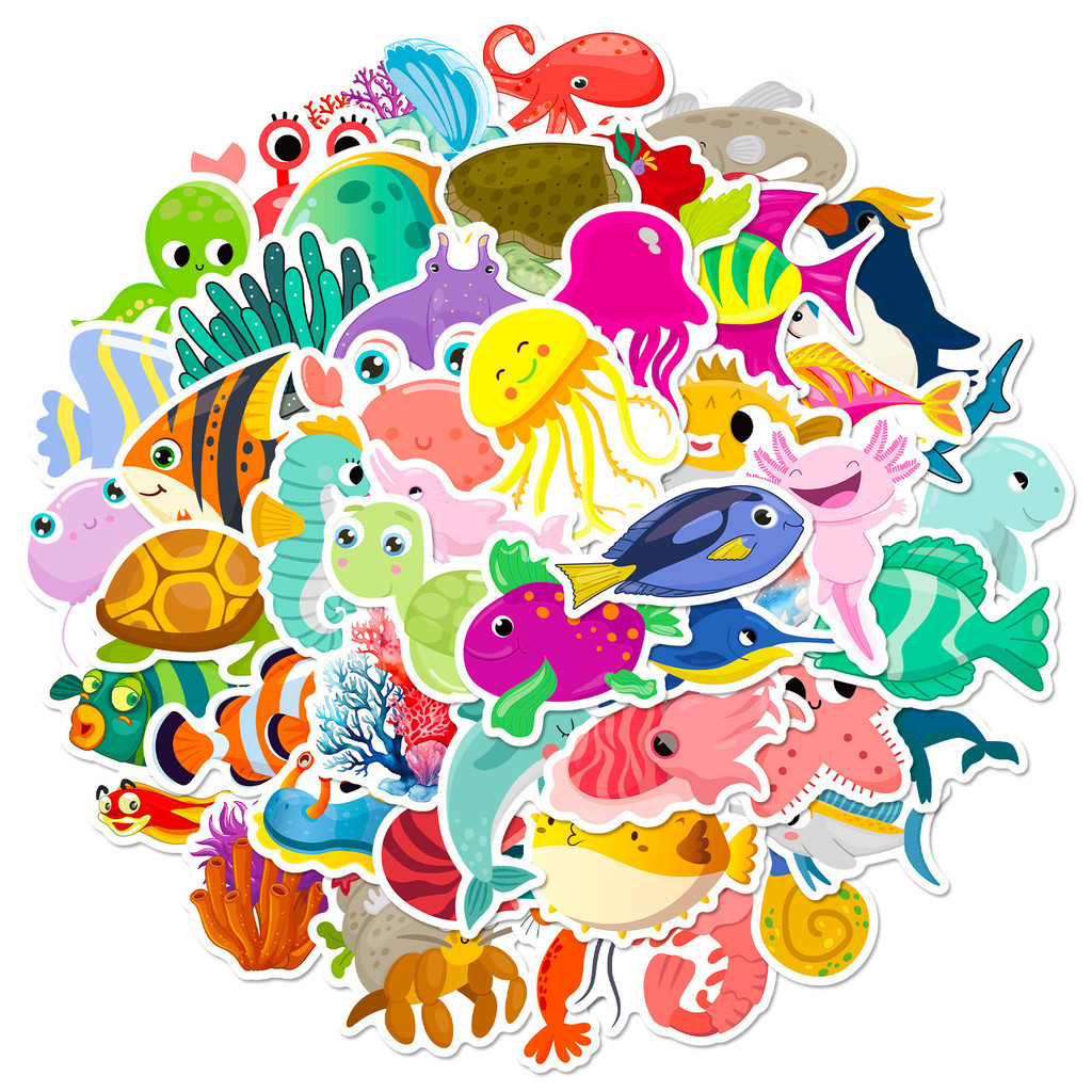 50Pcs Marine Life Stickers - C - Marine Aquarium Orp review and price