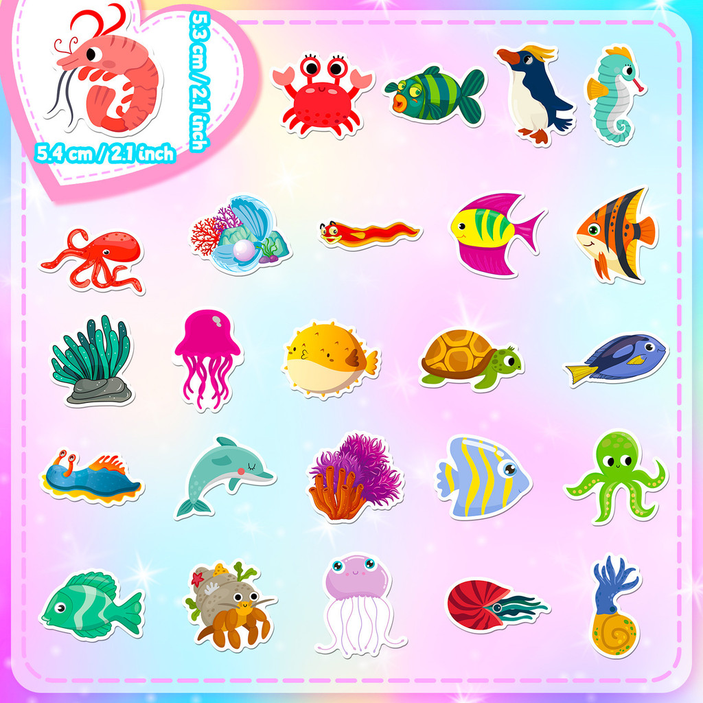 50Pcs Marine Life Stickers - C - Marine Aquarium Orp review and price